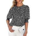 🌓Last Day 49% OFF- Women's Polka Dot 3/4 Sleeve Blouse Tops Ladies