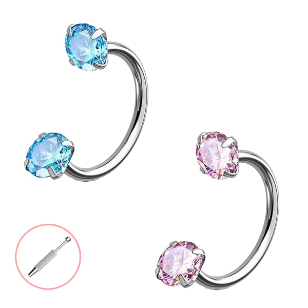 Last Day Buy 1 Get 1 Free⏰Horseshoe Gem Nose Ring – Internally Threaded & Comfortable