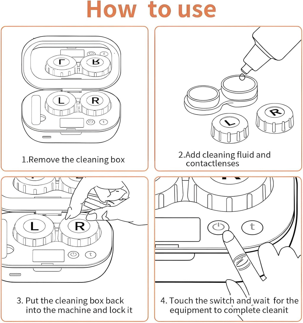 🔥 Hot Sale Discount 49% Off  ✨ Ultrasonic Rechargeable Contact Lens Cleaner