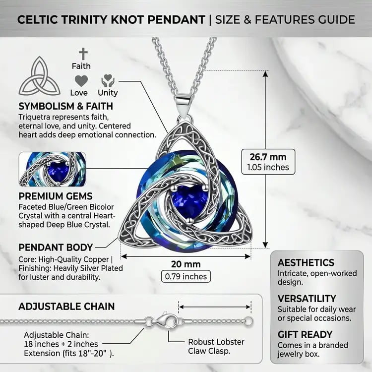 ✝️Birthstone Celtic Trinity Knot Necklace ✨