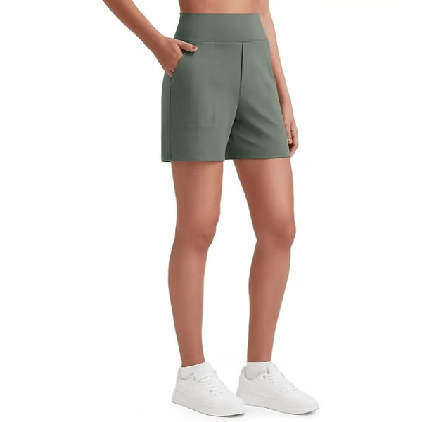 High Waisted Yoga Bermuda Shorts | Women Casual Activewear