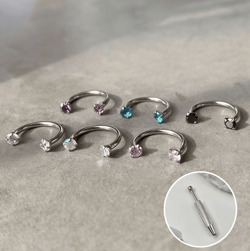 Horseshoe Gem Nose Ring – Internally Threaded & Comfortable