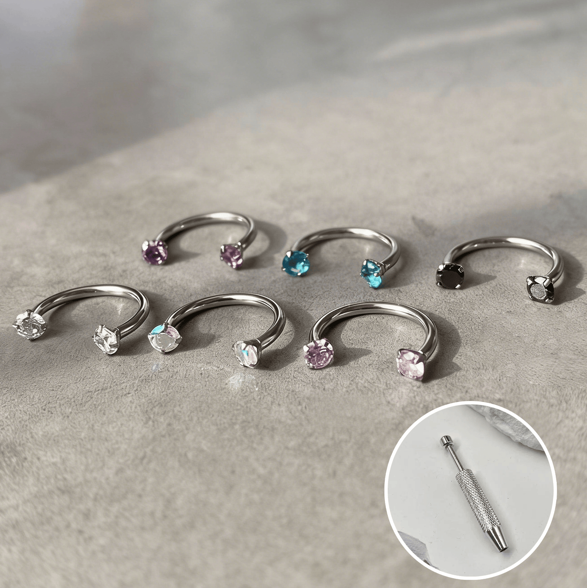 Last Day Buy 1 Get 1 Free⏰Horseshoe Gem Nose Ring – Internally Threaded & Comfortable