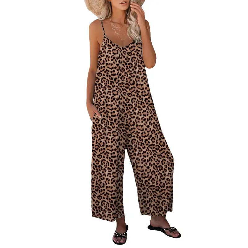 💖Flattering Plus Size Wide Leg Jumpsuit with Pockets – Comfy, Stylish & Perfect for Summer! ☀️👖