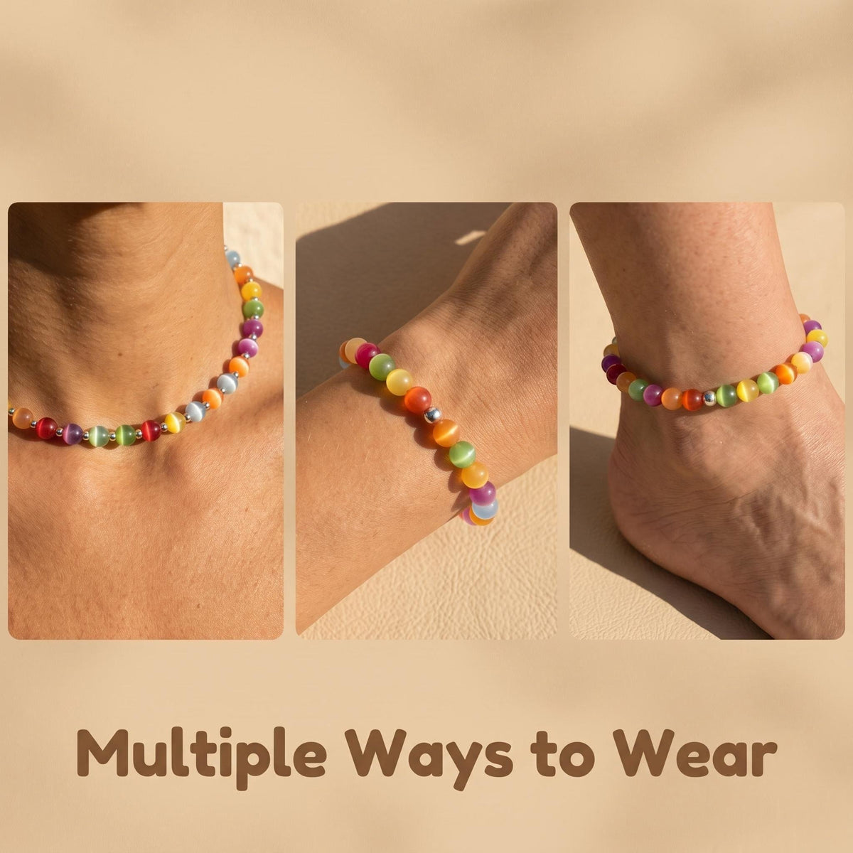 🌈Rainbow Glow Choker & Bracelet – Transform Your Summer Outfits Instantly
