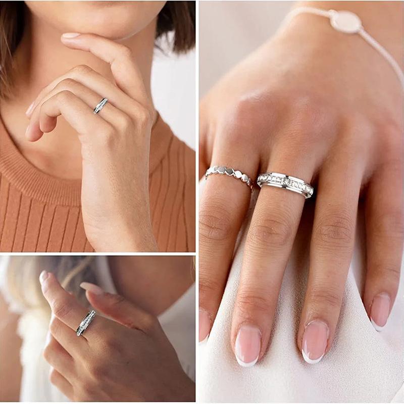🎁Today Only 49% Off - Sparkling Spinning Ring, Relieves Anxiety, Symbolizes Vows & Luck, Waterproof & Fade-Resistant