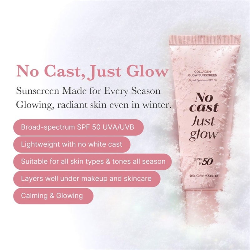 💖No Cast Just Glow Collagen Sunscreen & SPF 50 Face Sunscreen
