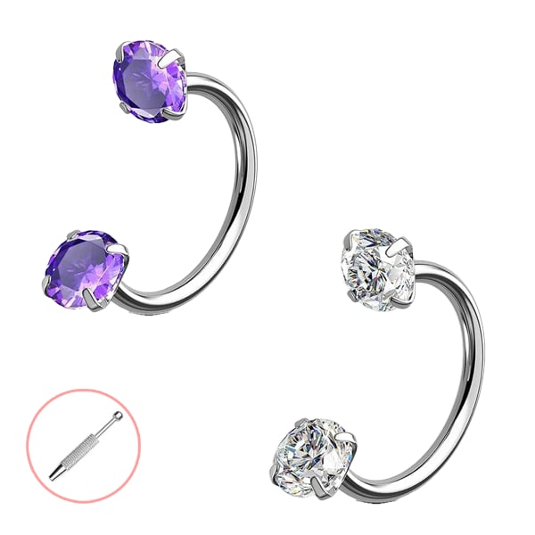 Last Day Buy 1 Get 1 Free⏰Horseshoe Gem Nose Ring – Internally Threaded & Comfortable