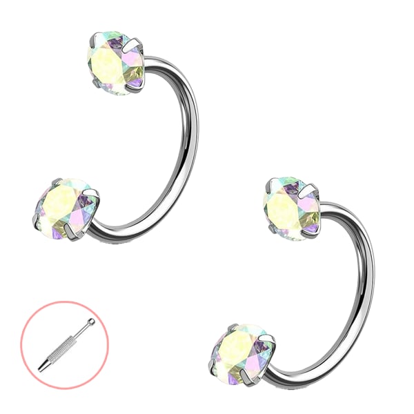 Last Day Buy 1 Get 1 Free⏰Horseshoe Gem Nose Ring – Internally Threaded & Comfortable