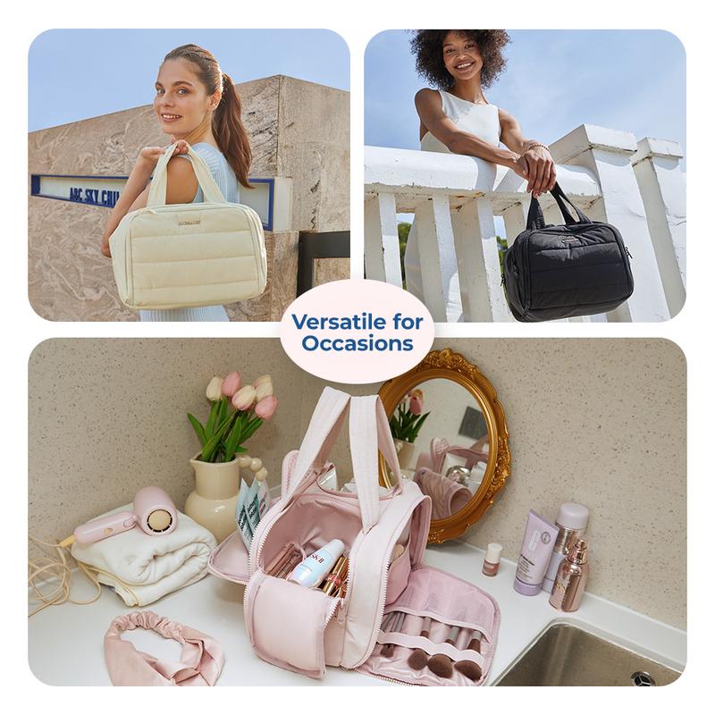 🔥Last Day 49% OFF✨Large Travel Cosmetic Bag | Wide-Open Puffy Toiletry Organizer