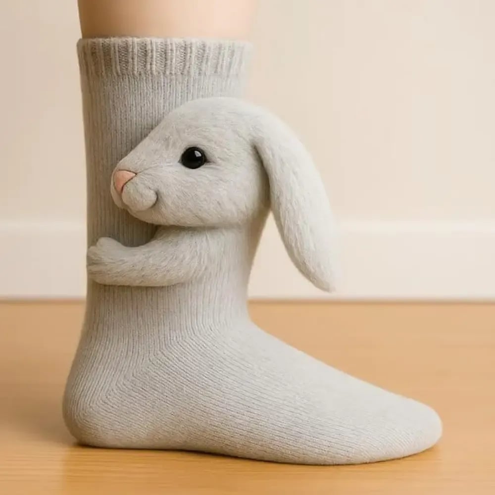 💕Hot sale 49% OFF💖3D Knit Animal Socks – Plush Knitted Novelty Socks (Unisex, One Size) 🧦🐾