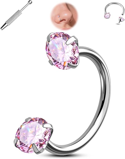 Last Day Buy 1 Get 1 Free⏰Horseshoe Gem Nose Ring – Internally Threaded & Comfortable