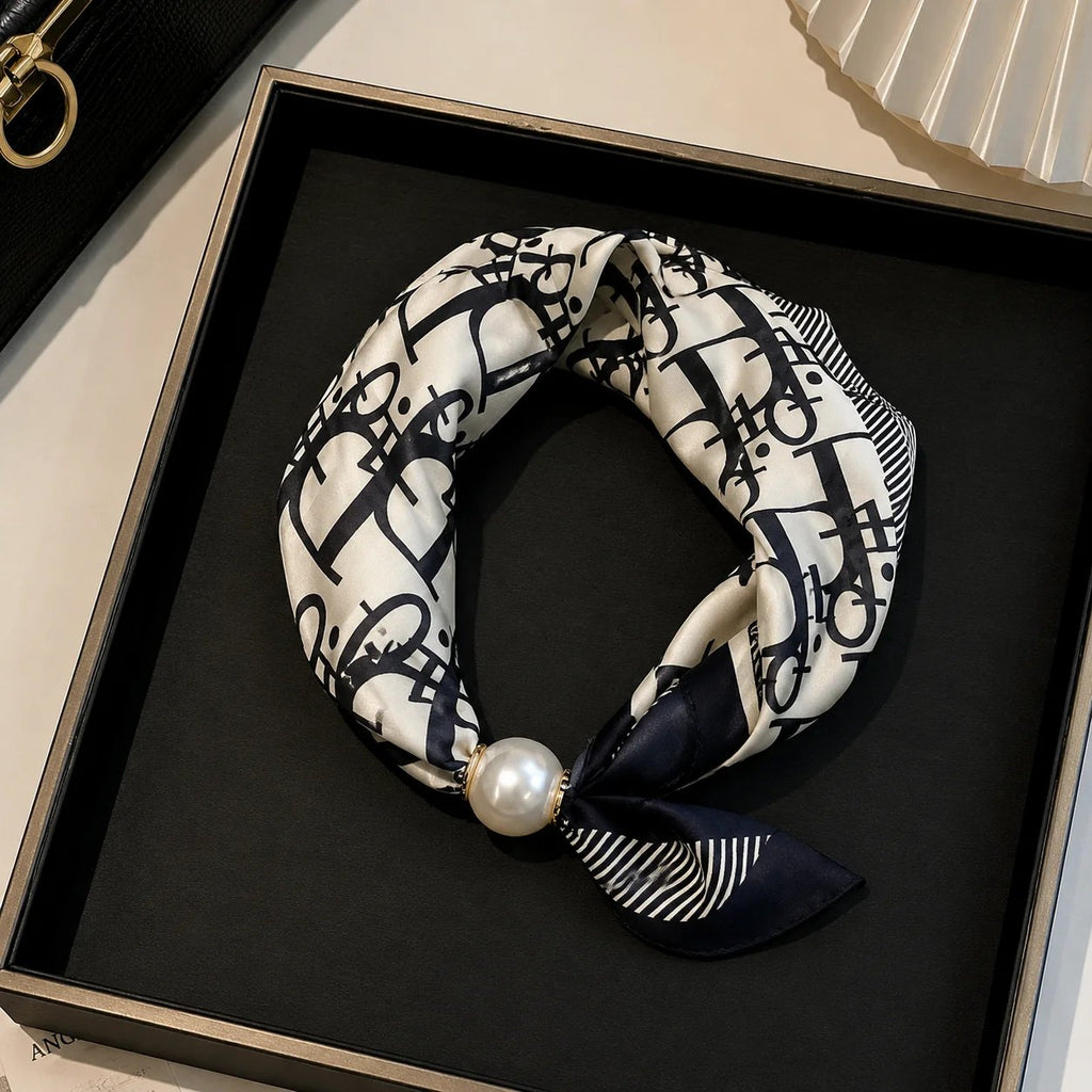 🏆25K+ SOLD 🔥 Effortless Glamour: Pop-On Pearl Necklace Scarf 🧣