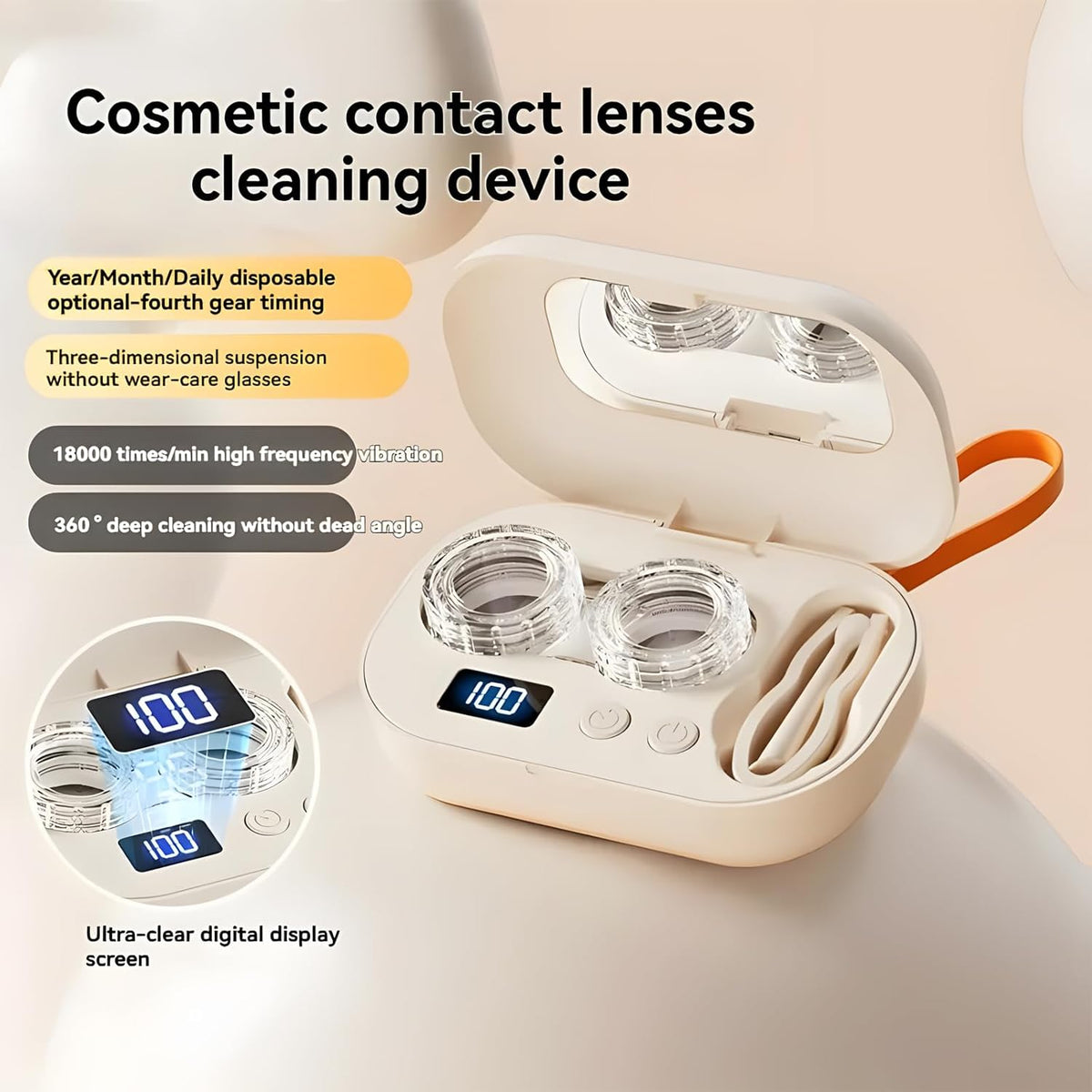🔥 Hot Sale Discount 49% Off  ✨ Ultrasonic Rechargeable Contact Lens Cleaner