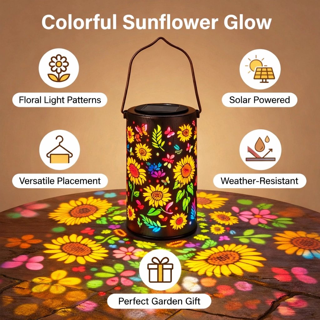🔥HOT SALE 49% OFF-🌞Colorful Sunflower Glow Solar Garden Lantern