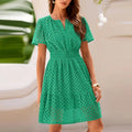 ✨Women Summer V Neck Short Dress  Short Sleeve