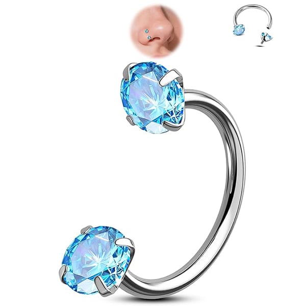 Last Day Buy 1 Get 1 Free⏰Horseshoe Gem Nose Ring – Internally Threaded & Comfortable