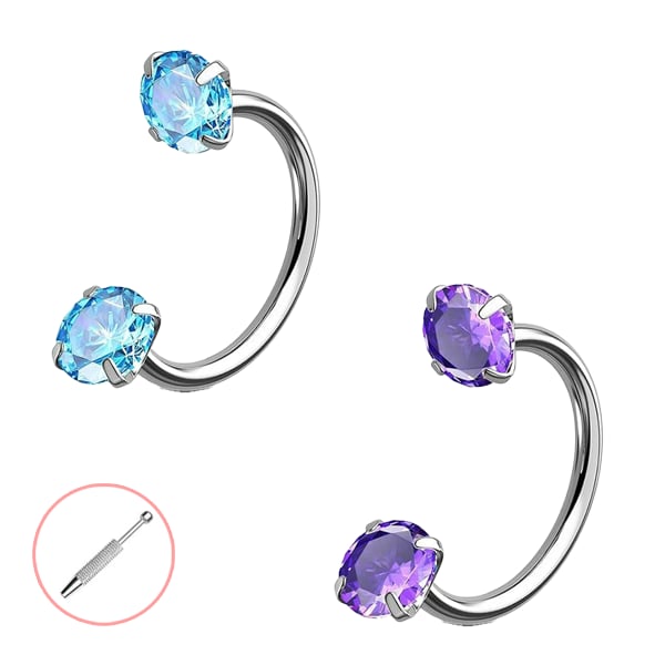 Last Day Buy 1 Get 1 Free⏰Horseshoe Gem Nose Ring – Internally Threaded & Comfortable