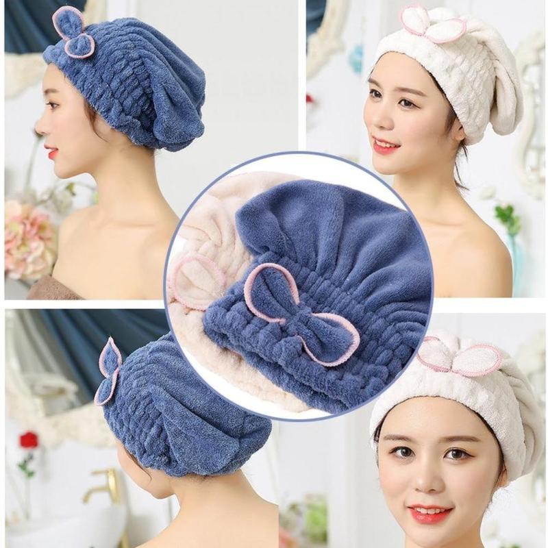 Hair Towel Caps, Extrame Soft & Ultra Absorbent, Fast Drying Hair Drying Caps Towel Turban Wrap for Wet Hair Women Light Shiny