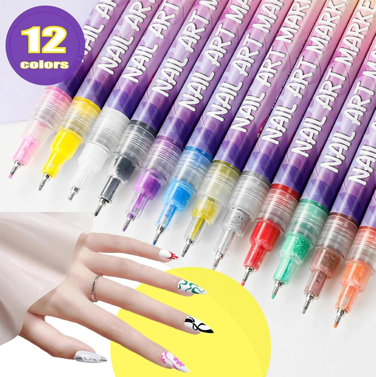 🔥Last Day 49%OFF🎨12 Colors Nail Art Pens Set