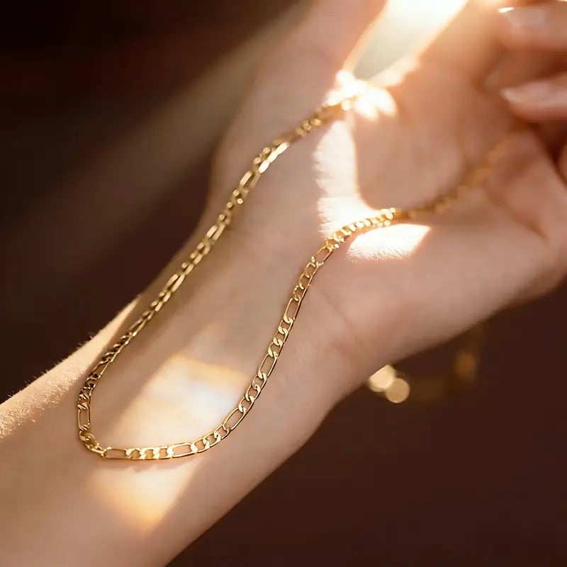 Elegant 2-Piece  Gold Jewelry Set – Bracelet & Necklace for Men & Women