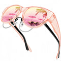 🕶️ Fit-Over Prescription Sunglasses – Oversized Square Full-Rim Plastic Frames, UV400 Polarized Lenses, Stylish Women & Unisex Summer Accessory