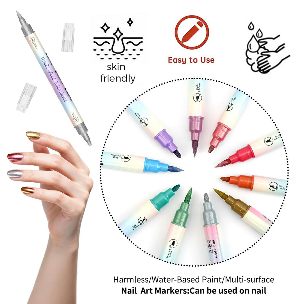 🔥Last Day 49% OFF💅Dual-Tip Nail Art Marker Pen Set