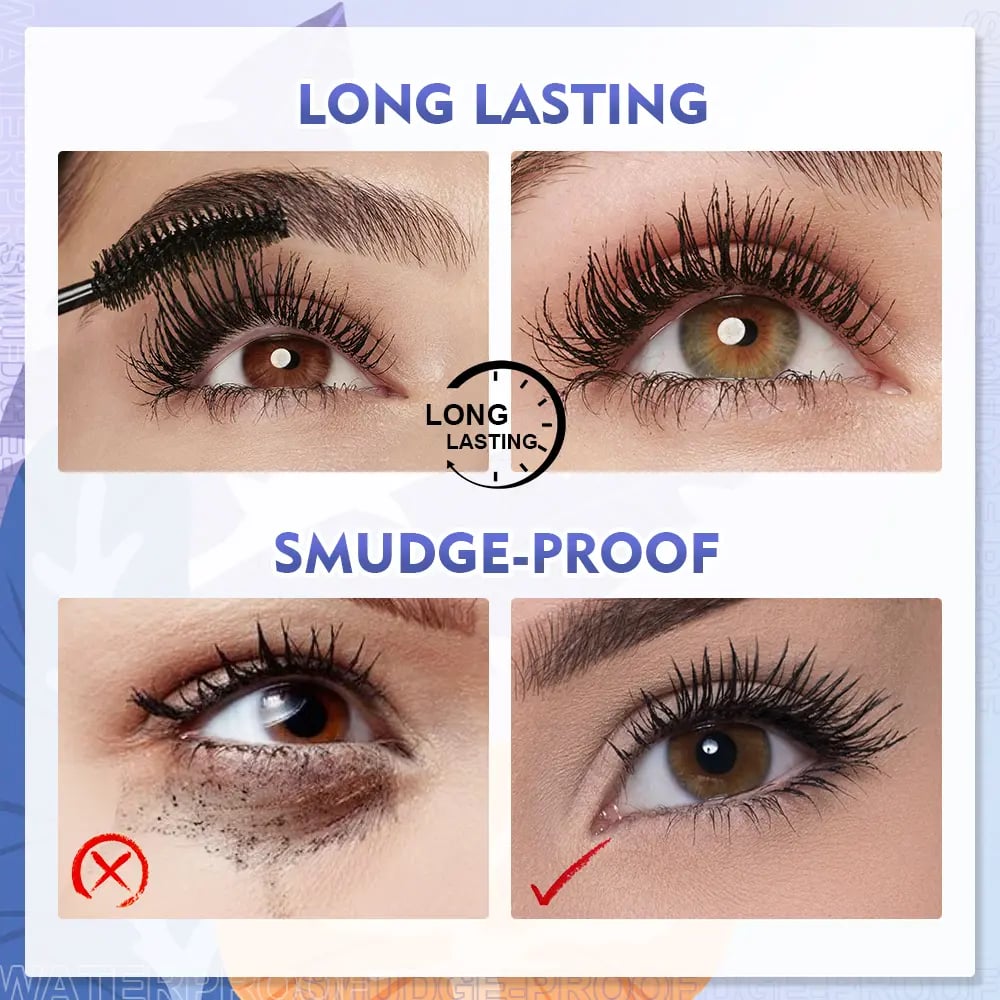 Waterproof Mascara Black Volume Lengthening Smudge-proof Eyelashes Eye Makeup