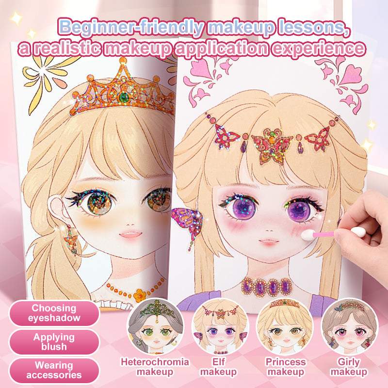 2026 New Top Best Gift ✨ Special Diamond Painting & Princess Book Makeup Craft Kits Foil Art Books Set Play on Paper
