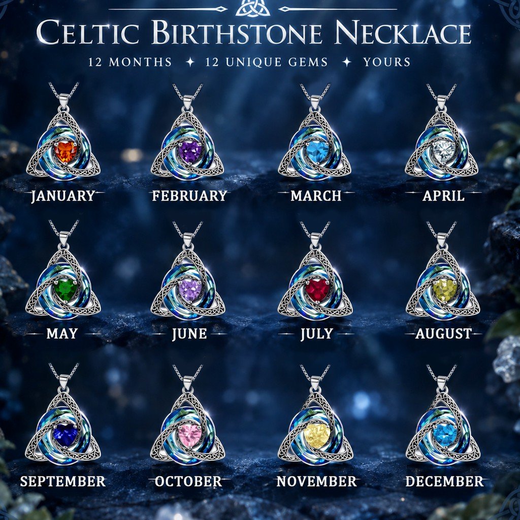 ✝️Birthstone Celtic Trinity Knot Necklace ✨