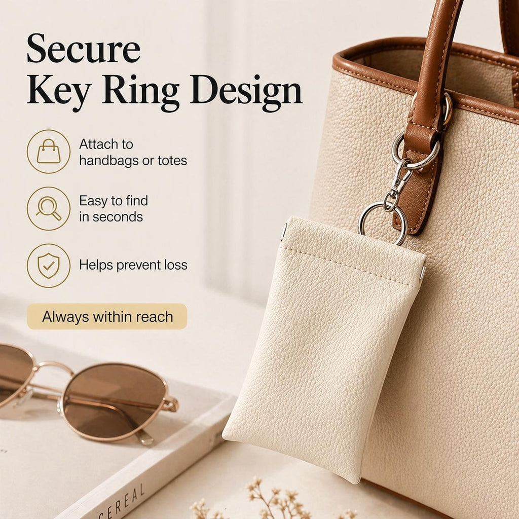 🏆75K+ SOLD!🕶️Soft PU Leather Sunglasses Pouch, Anti-Scratch Eyeglasses Case with Cleaning Cloth & Keychain