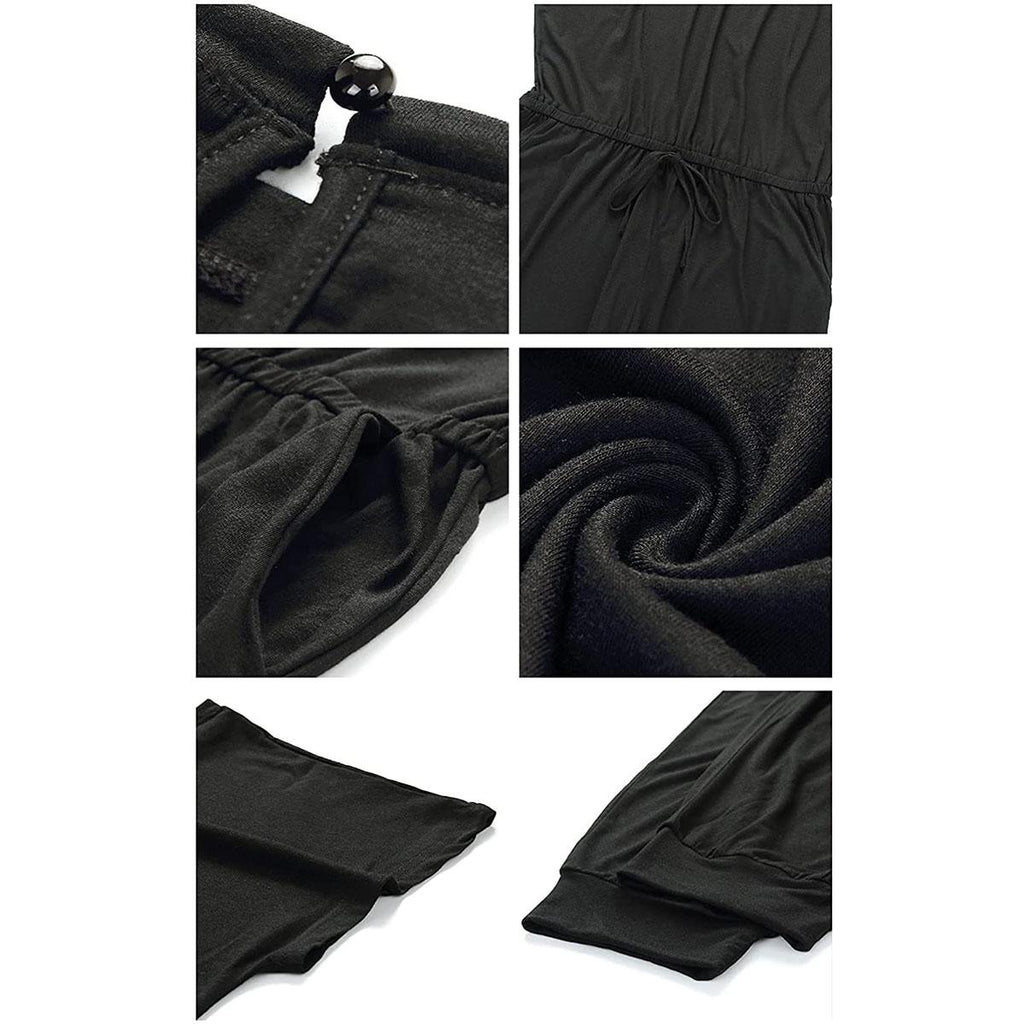 Women's Summer High-Waisted Elastic Loose Jumpsuit