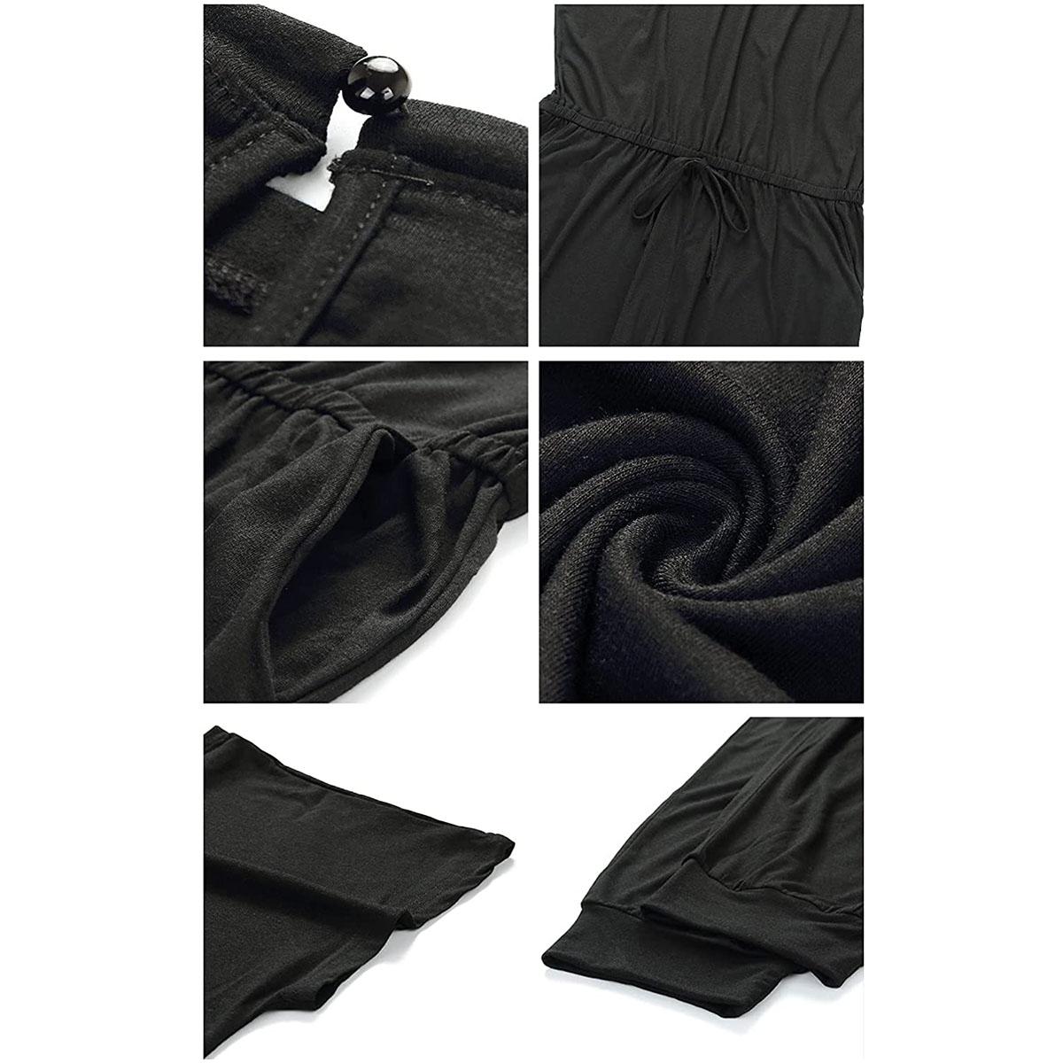 Women's Summer High-Waisted Elastic Loose Jumpsuit