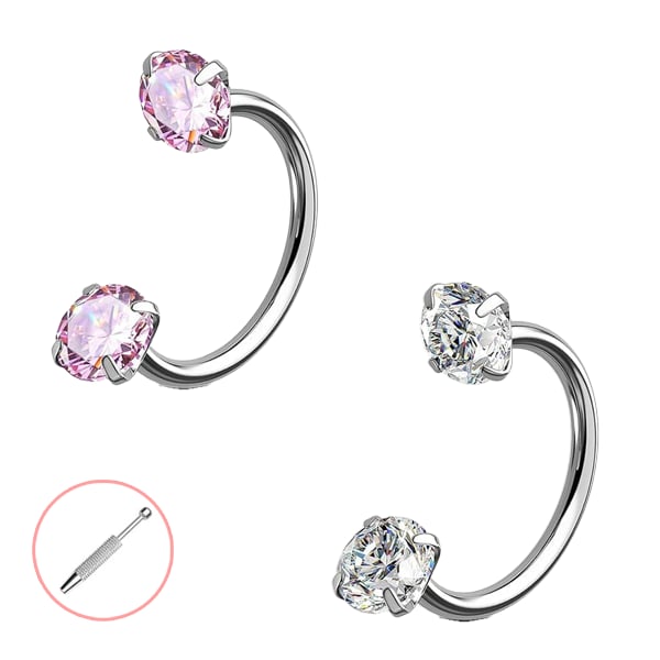 Last Day Buy 1 Get 1 Free⏰Horseshoe Gem Nose Ring – Internally Threaded & Comfortable