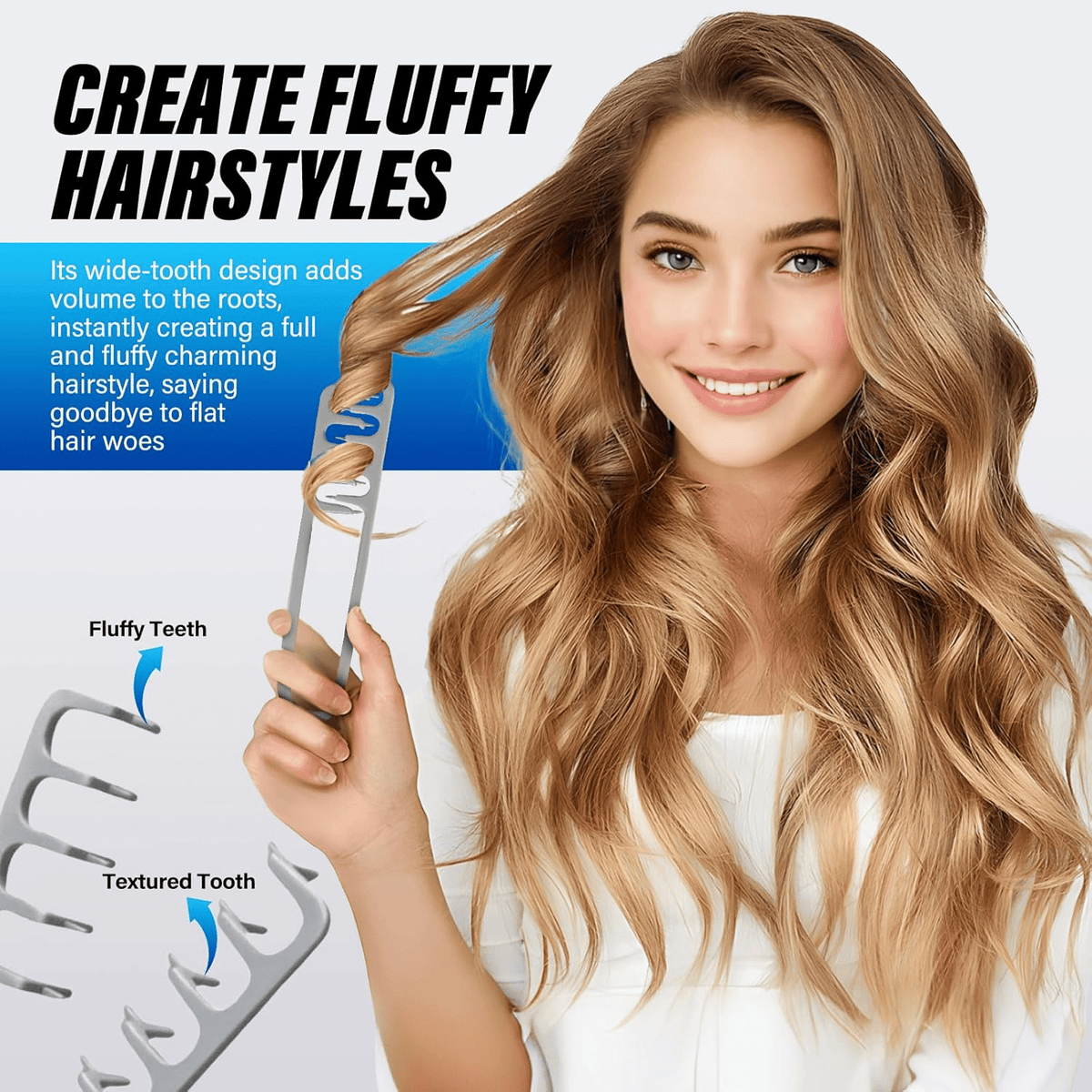 💇2026 Upgrade Volumizing Comb, Wide-Tooth Styling for Men & Women-✨ Buy 1 Get 1 Free