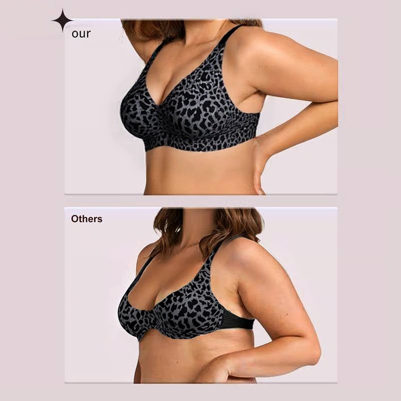 🏆LAST DAY SALE 49% OFF 🔥Super Firming Leopard Print Jelly  Bra | Women Wirefree Bras 👍No More Sagging Breasts
