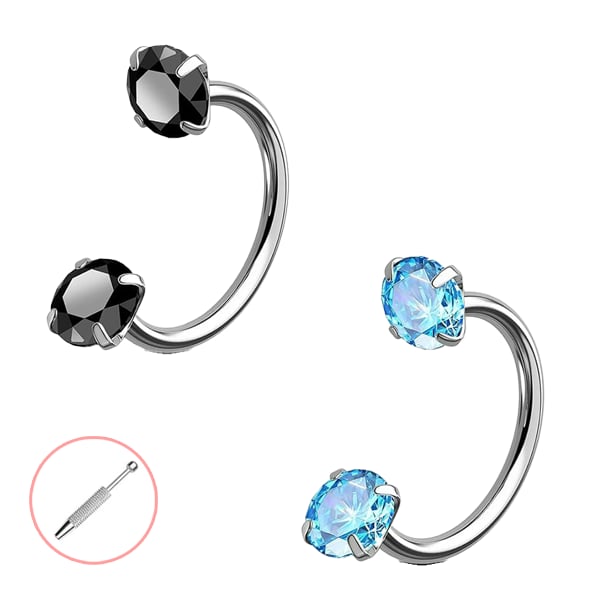 Last Day Buy 1 Get 1 Free⏰Horseshoe Gem Nose Ring – Internally Threaded & Comfortable