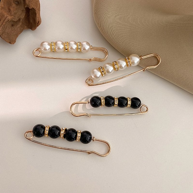 🔥Fancy Rhinestones Pearls Safety Pin Brooch