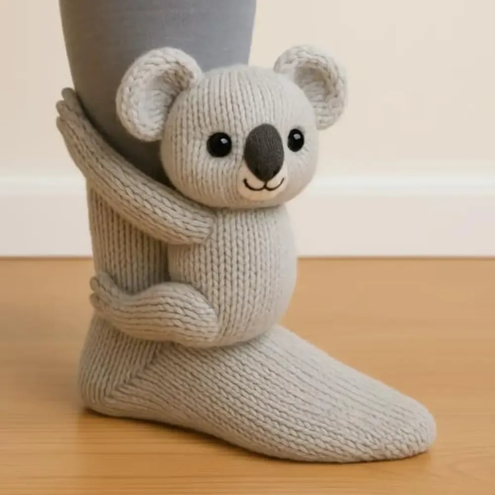 💕Hot sale 49% OFF💖3D Knit Animal Socks – Plush Knitted Novelty Socks (Unisex, One Size) 🧦🐾