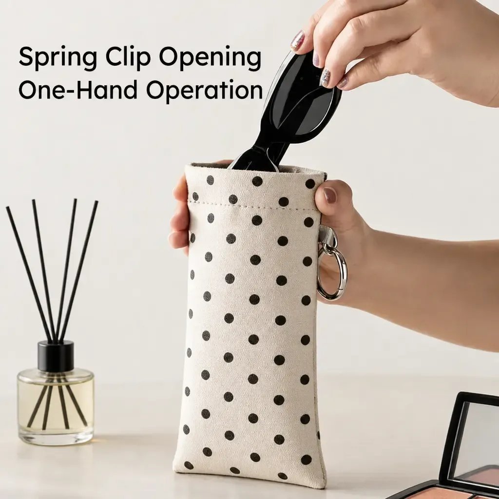 🏆75K+ SOLD!🕶️Soft PU Leather Sunglasses Pouch, Anti-Scratch Eyeglasses Case with Cleaning Cloth & Keychain
