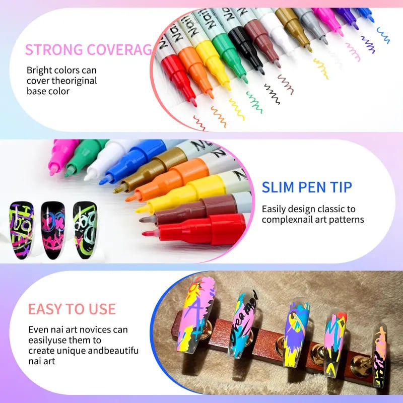 🔥Last Day 49% OFF💅Dual-Tip Nail Art Marker Pen Set