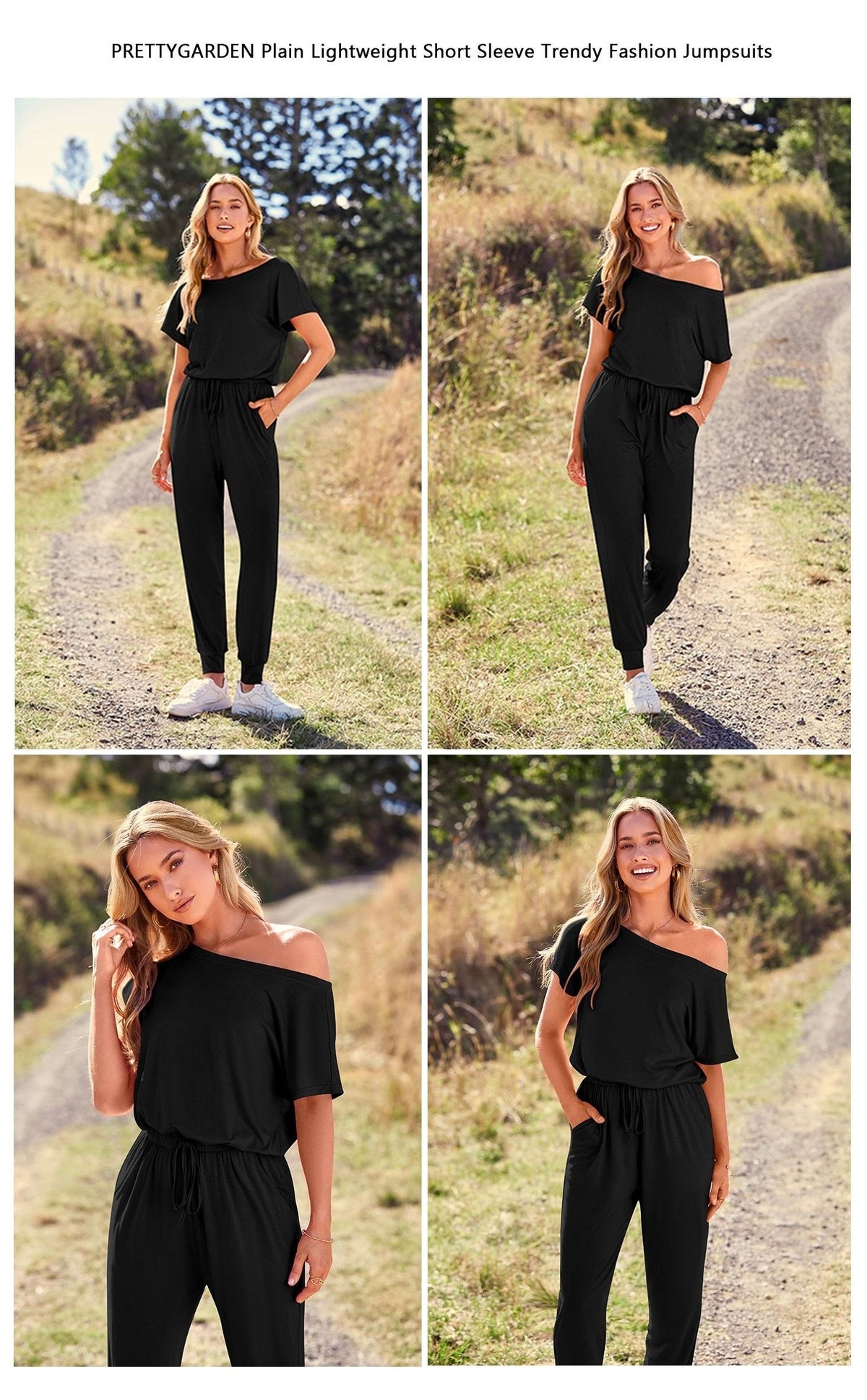 Women's Summer High-Waisted Elastic Loose Jumpsuit