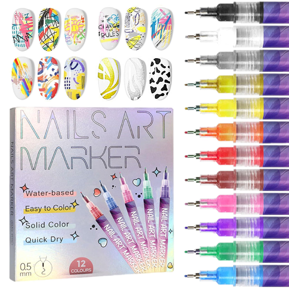 🔥Last Day 49%OFF🎨12 Colors Nail Art Pens Set