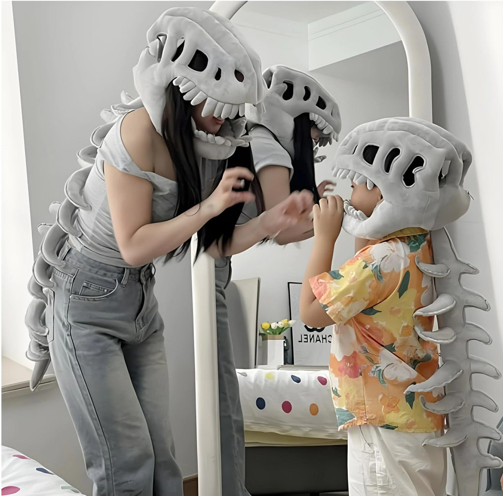 🔥Last Day 49% OFF✨Dinosaur Skeleton Plush Costume Wearable Soft Fossil Outfit for Kids & Adults