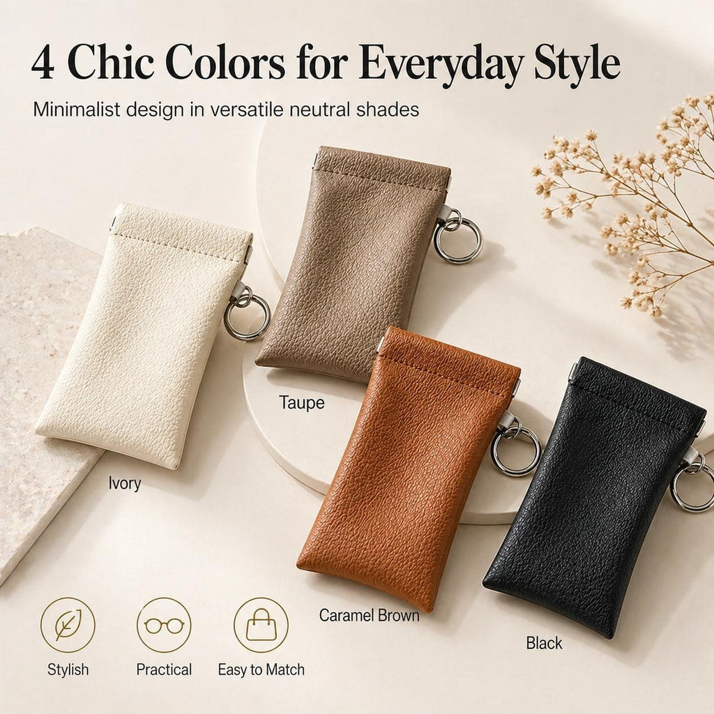 🏆75K+ SOLD!🕶️Soft PU Leather Sunglasses Pouch, Anti-Scratch Eyeglasses Case with Cleaning Cloth & Keychain