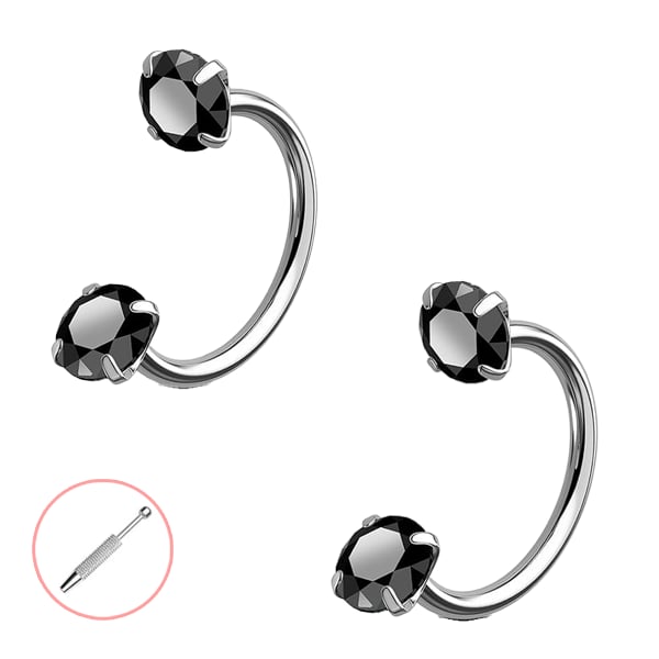 Last Day Buy 1 Get 1 Free⏰Horseshoe Gem Nose Ring – Internally Threaded & Comfortable