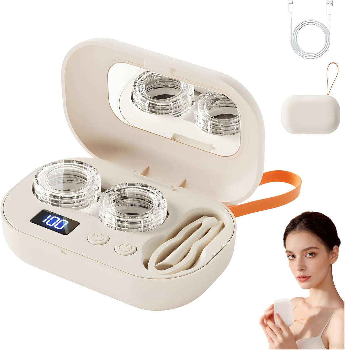 🔥 Hot Sale Discount 49% Off  ✨ Ultrasonic Rechargeable Contact Lens Cleaner